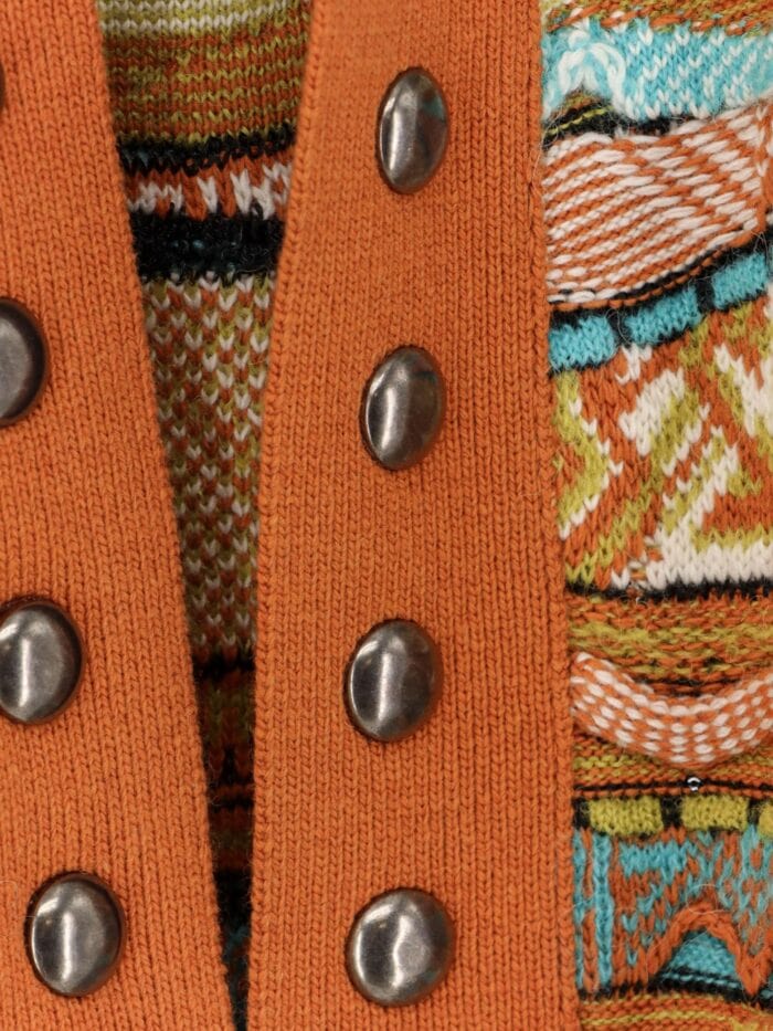 Laneus Cardigan With Multicolored Inlays