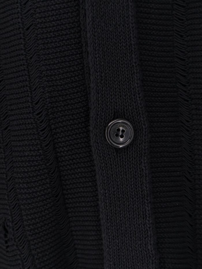 Laneus Cotton Cardigan With Destroyed Effect