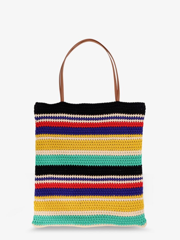 Laneus Crochet Shoulder Bag With Embroidered Logo