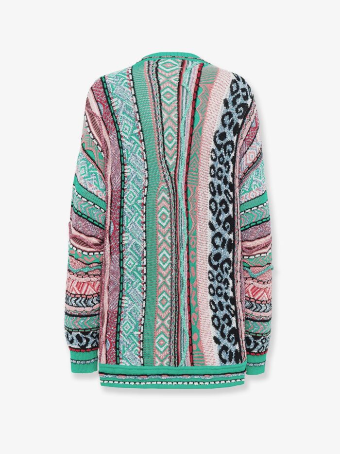 Laneus Multicolor Jacquard Cotton Cardigan