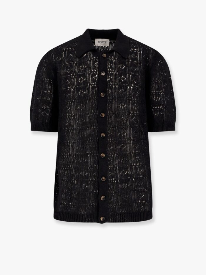 Laneus Perforated Linen And Cotton Cardigan