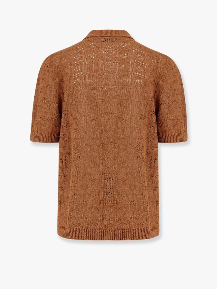Laneus Perforated Linen And Cotton Cardigan
