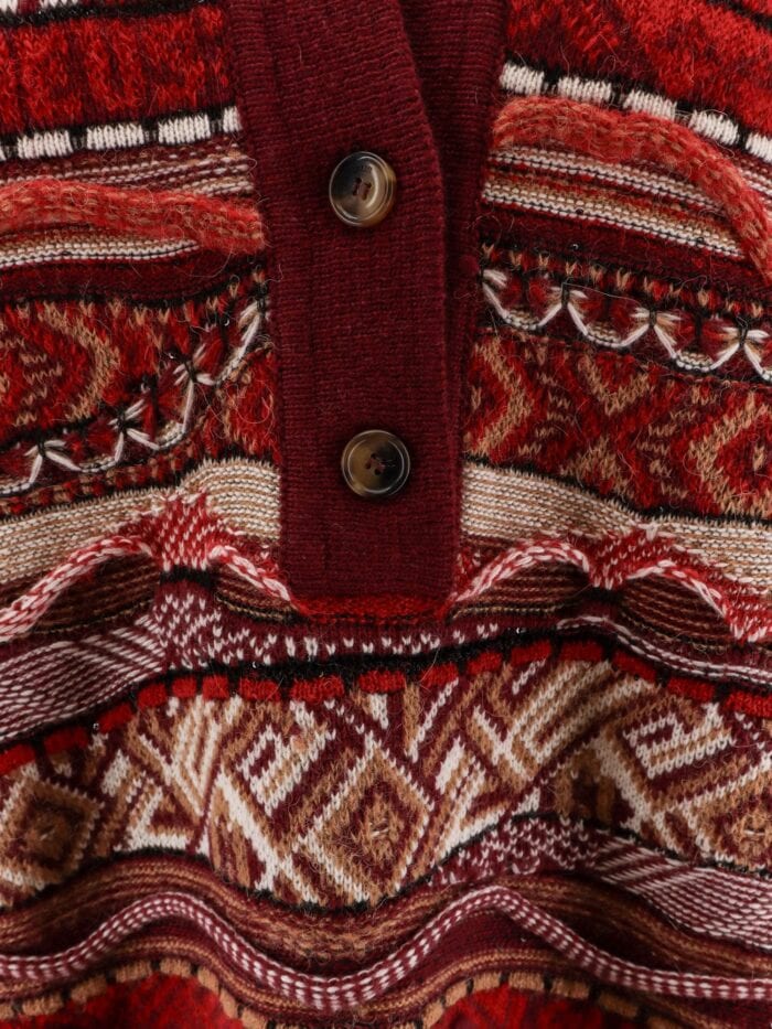 Laneus Polo Sweater With Multicolored Inlays