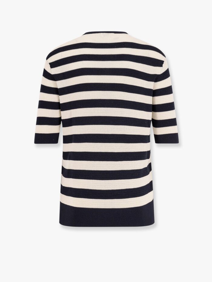Laneus Striped Knitted Cotton Sweater