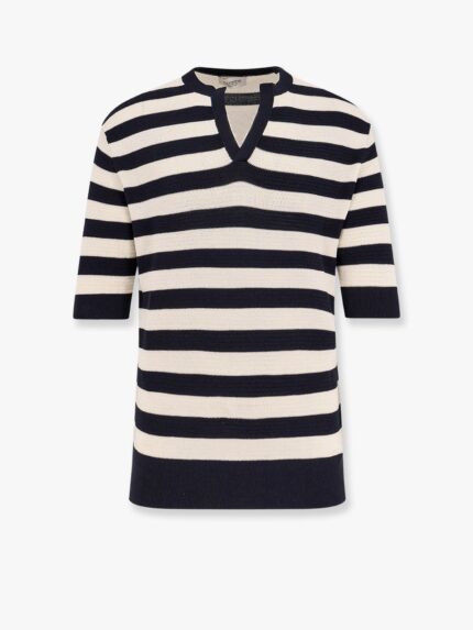 Laneus Striped Knitted Cotton Sweater
