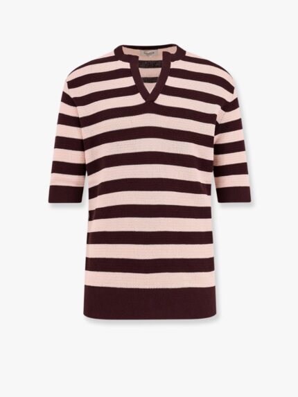 Laneus Striped Knitted Cotton Sweater