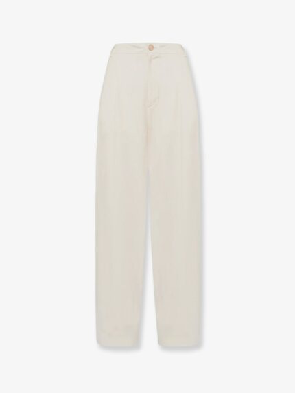 Laneus Viscose And Linen Trousers