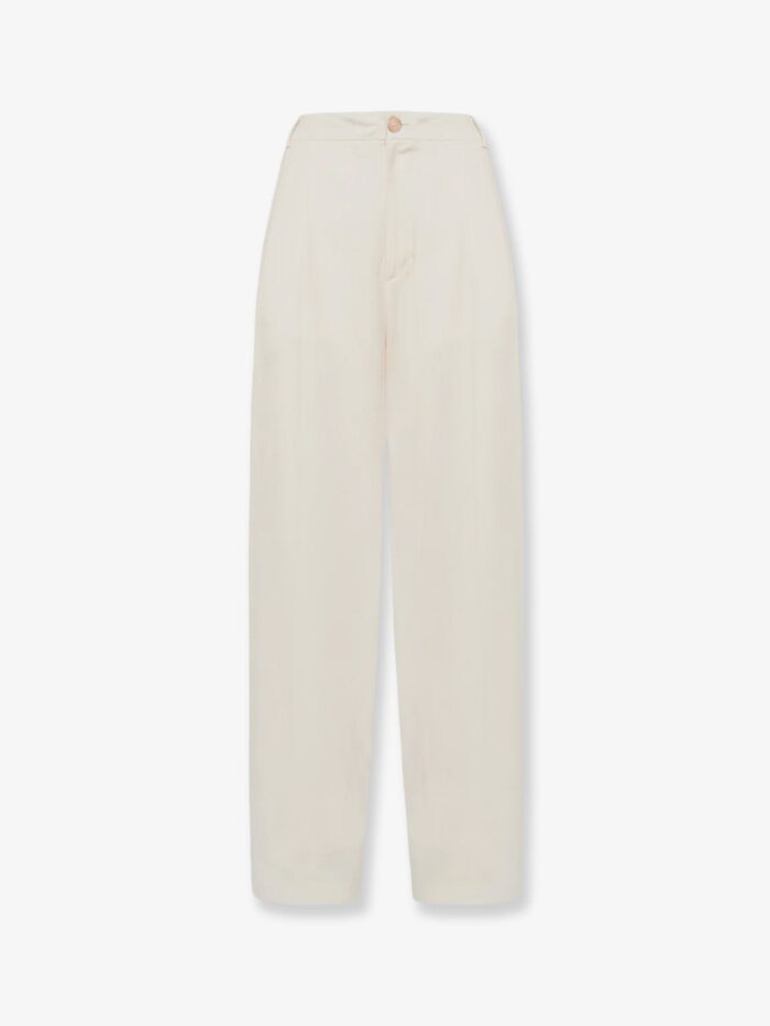 Laneus Viscose And Linen Trousers