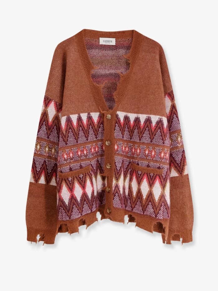 Laneus Wool And Mohair Blend Cardigan