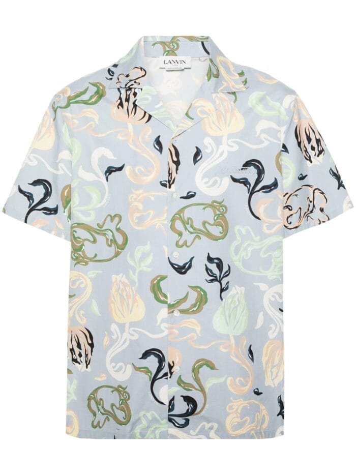 LANVIN Abstract-print Cotton Shrit