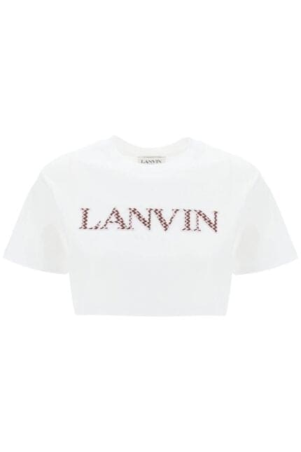 Lanvin Curb Logo Cropped T-shirt