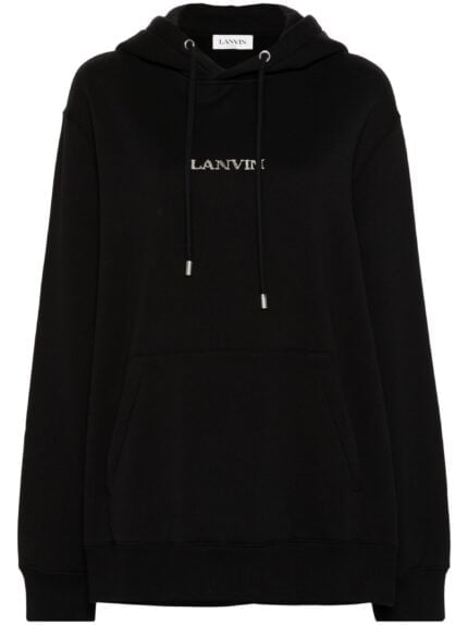 LANVIN Logo-embroidered Cotton Hoodie