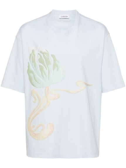 LANVIN Logo-embroidered T-shirt