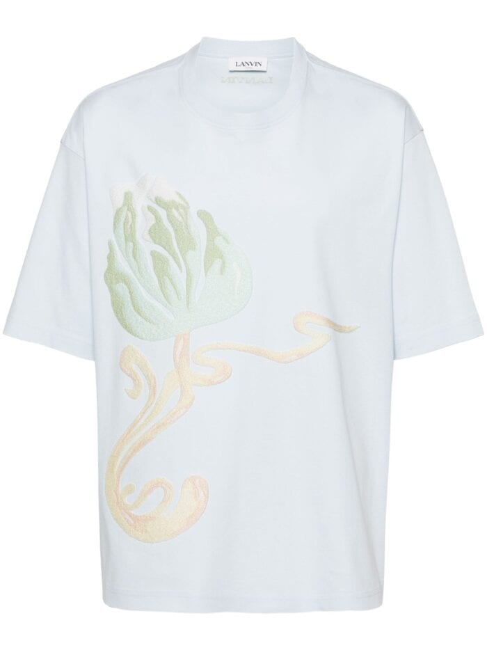 LANVIN Logo-embroidered T-shirt