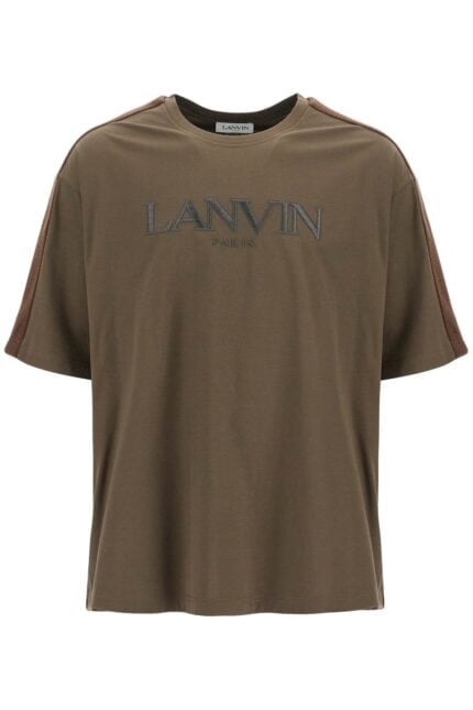 LANVIN Logo T-shirt With Curb Branded Stripes