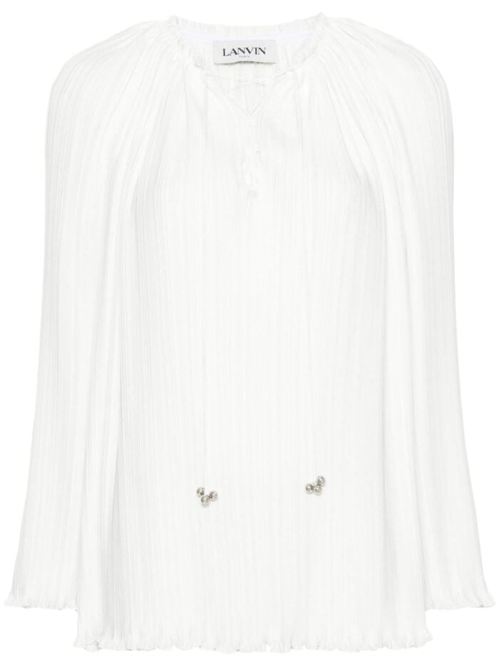 LANVIN Long Sleeve Blouse Open Neck