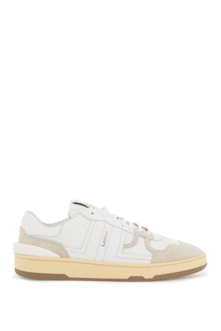 LANVIN "mesh And Leather Clay Sneakers With