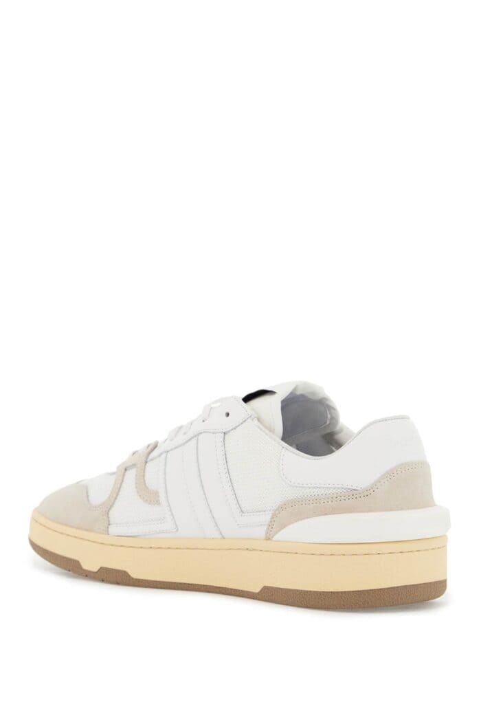 LANVIN "mesh And Leather Clay Sneakers With