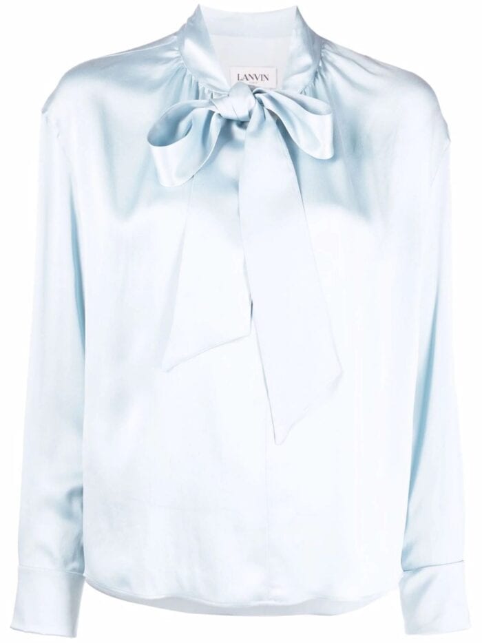 LANVIN Ribbon-fastened Silk Blouse