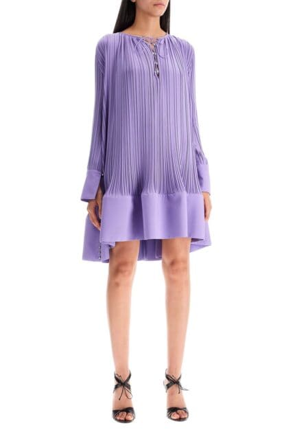 LANVIN Short Pleated Dress With Ruffles