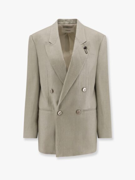 Lardini Cameron Linen Blazer With Iconic Brooch