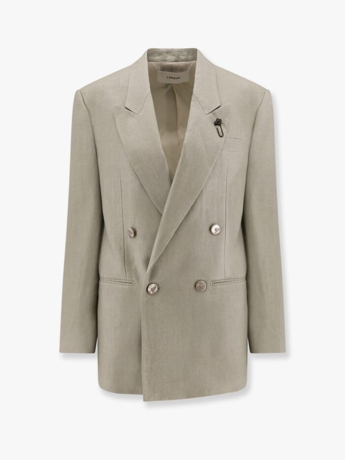 Lardini Cameron Linen Blazer With Iconic Brooch