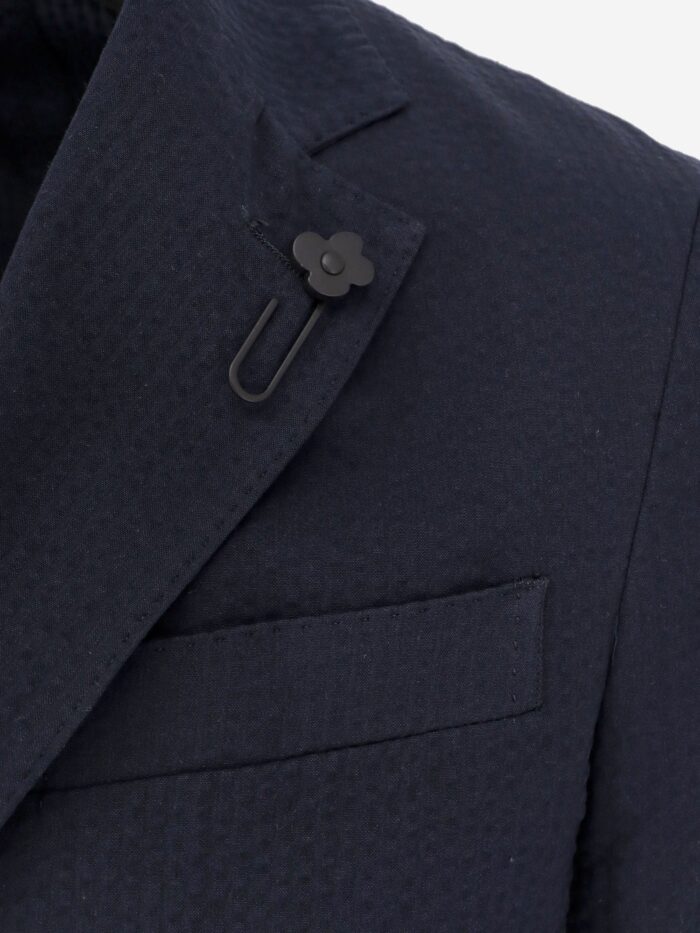 Lardini Cotton Blazer With Iconic Brooch