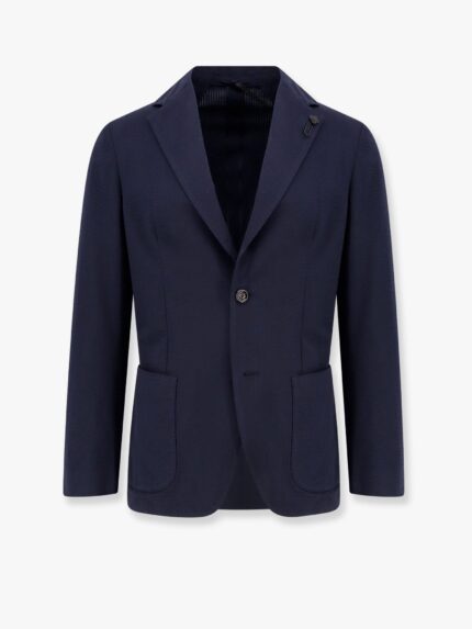Lardini Cotton Blazer With Iconic Brooch