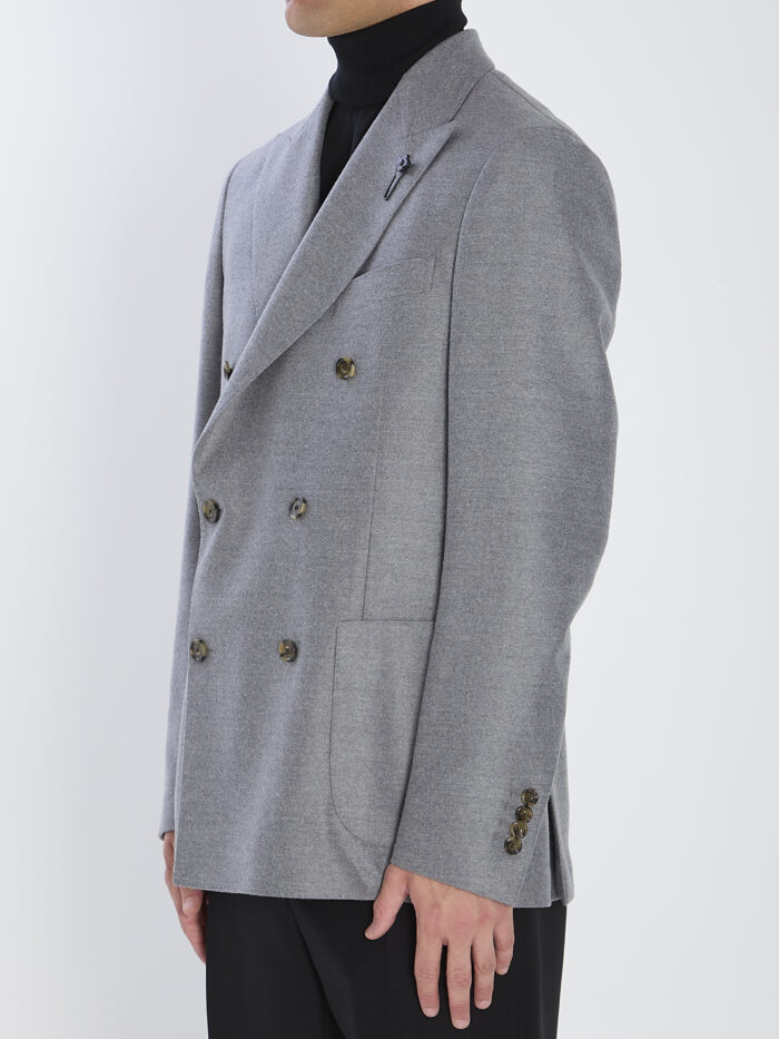 Lardini Double-breasted jacket in pure virgin wool