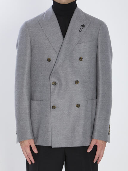 Lardini Double-breasted jacket in pure virgin wool