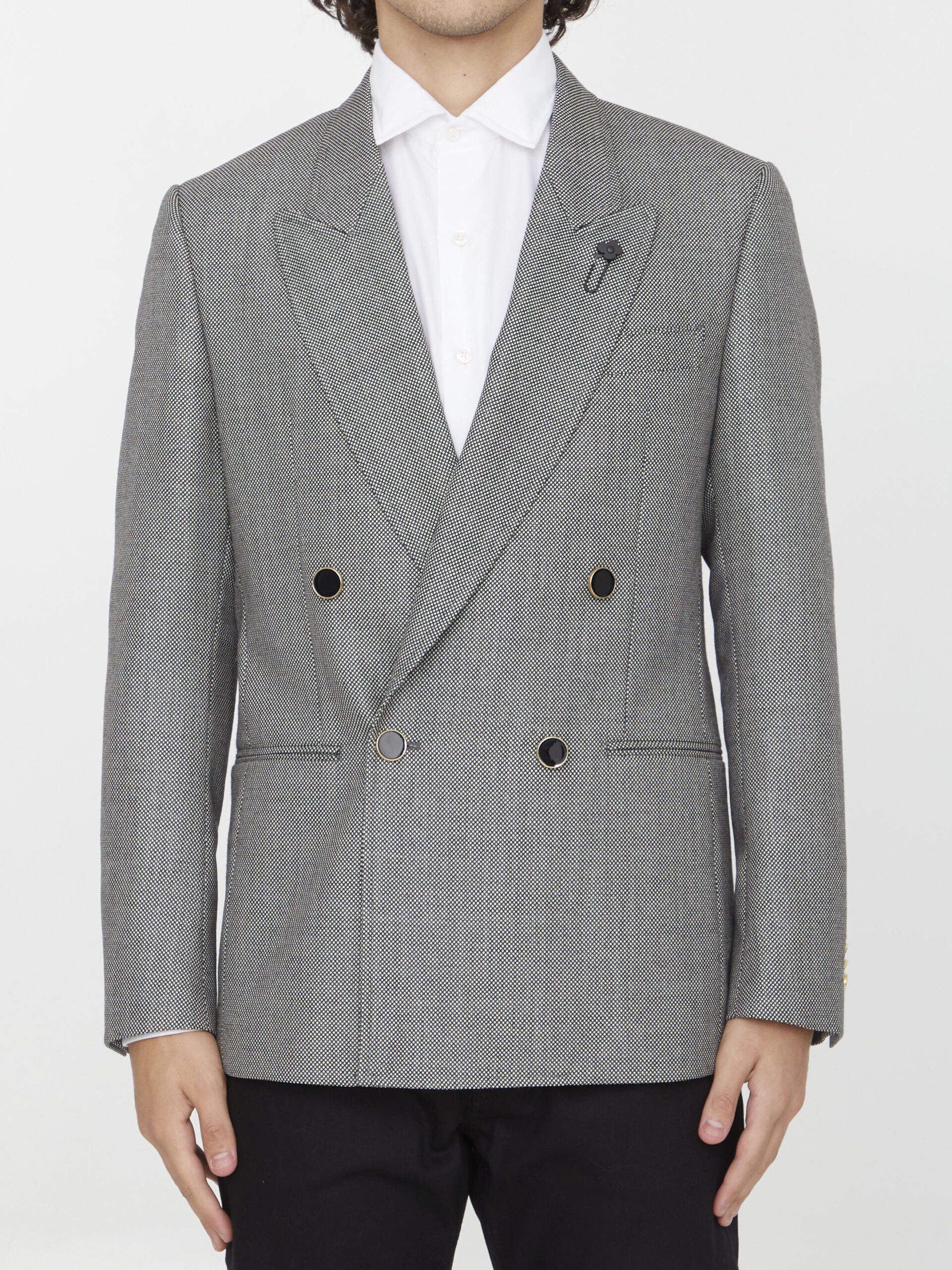 Lardini Double-breasted wool jacket