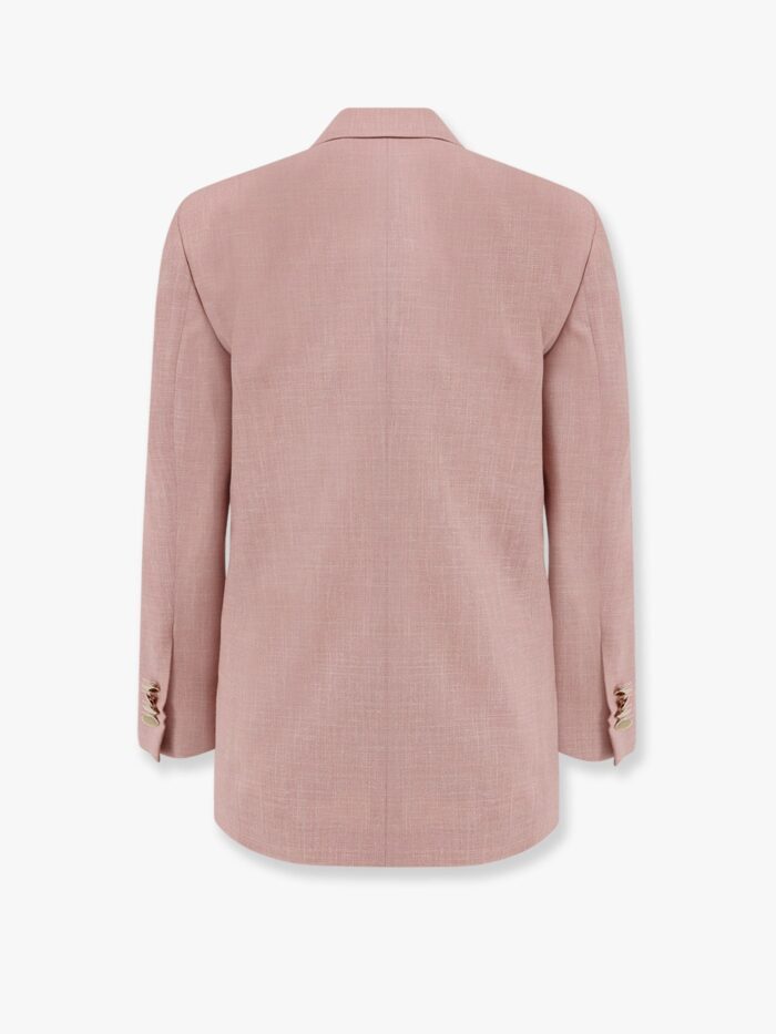 Lardini Double-breasted Wool, Silk And Linen Blazer With Metal Buttons