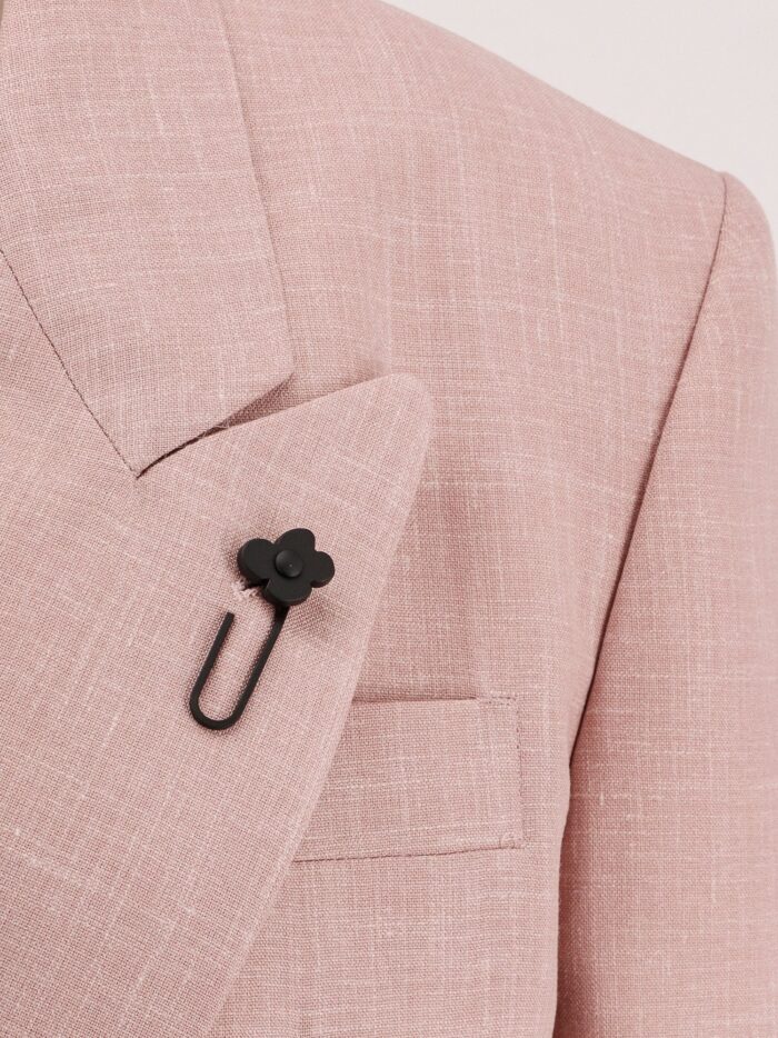 Lardini Double-breasted Wool, Silk And Linen Blazer With Metal Buttons