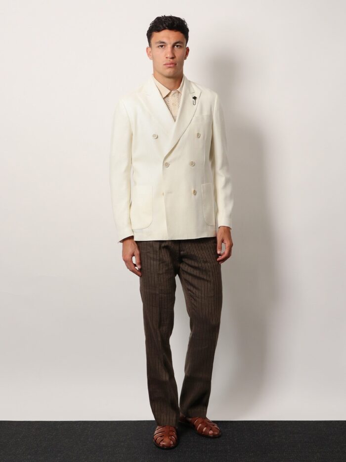 Lardini Roma Double-breasted Blazer With Removable Iconic Brooch