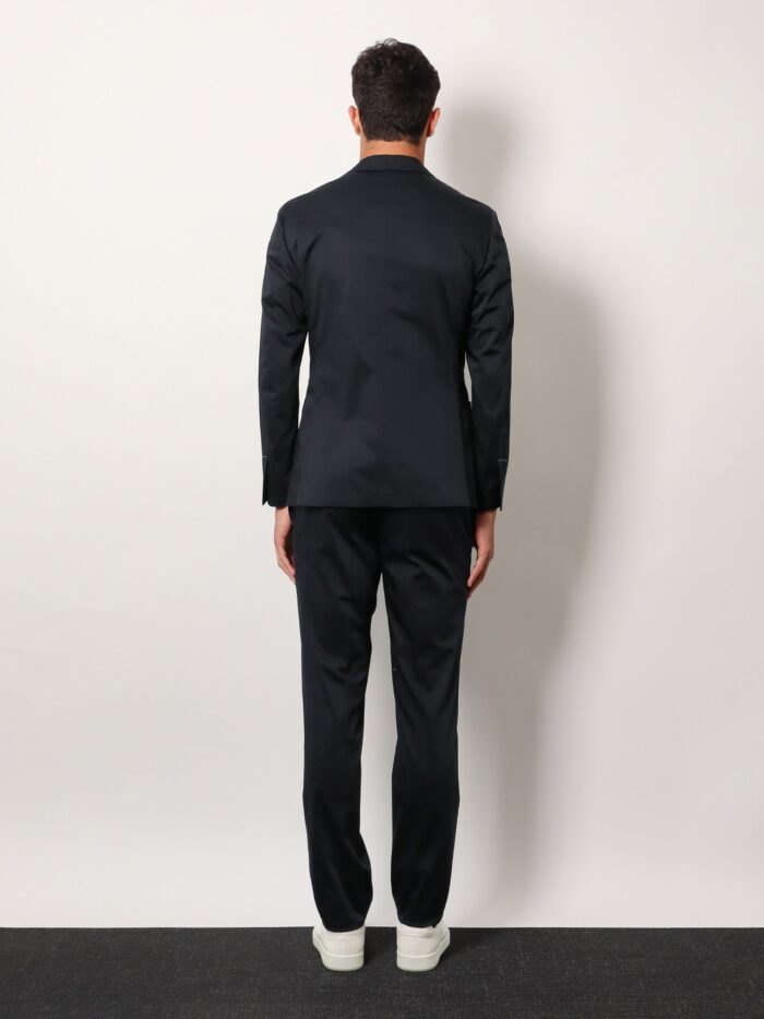 Lardini Stretch Cotton Suit With Iconic Removable Brooch