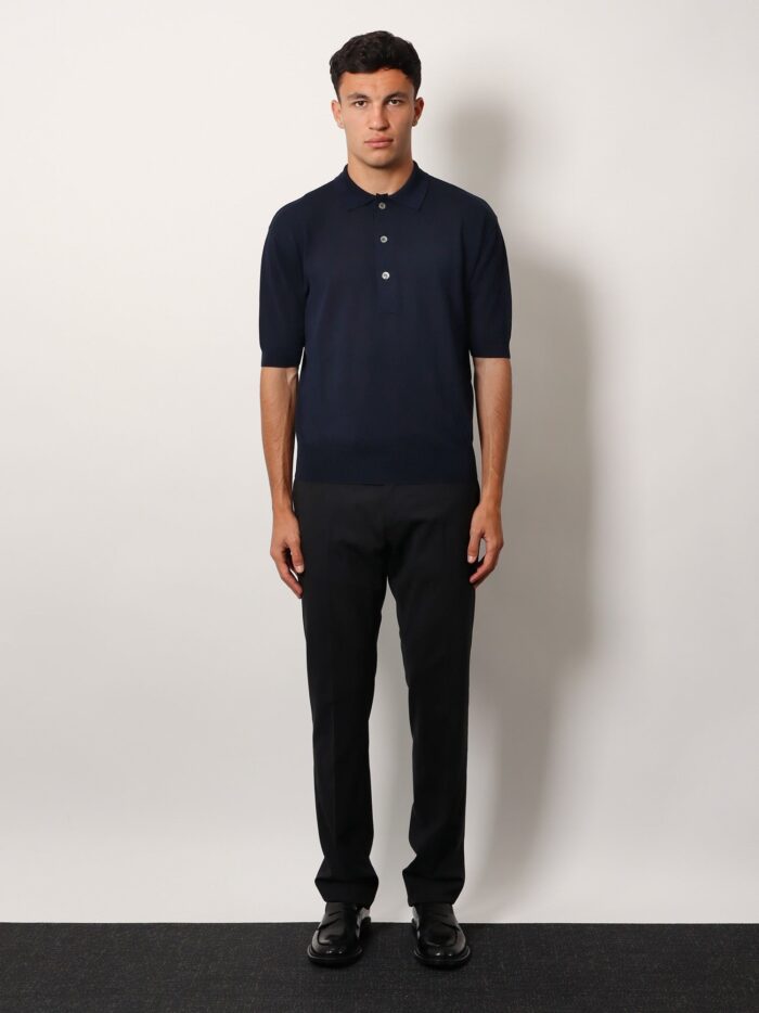 Lardini Viscose And Cotton Knit Polo Shirt