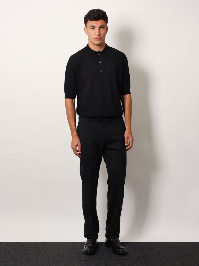 Lardini Viscose And Cotton Knit Polo Shirt