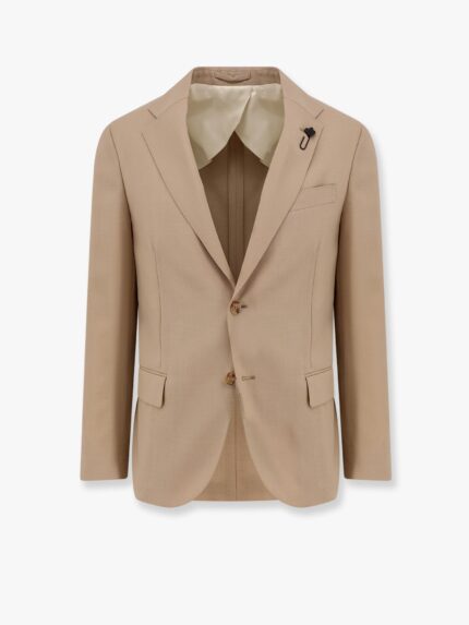 Lardini Wool Blazer With Iconic Brooch