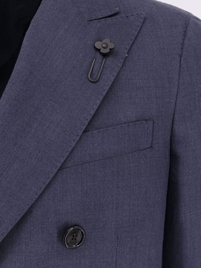 Lardini Wool Blend Blazer With Iconic Removable Brooch