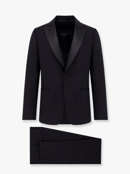 Lardini Wool Blend Tuxedo With Satin Lapel