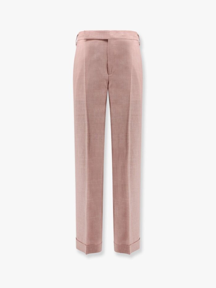 Lardini Wool, Silk And Linen Trouser With Fold