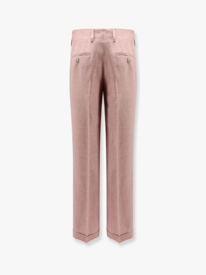Lardini Wool, Silk And Linen Trouser With Fold