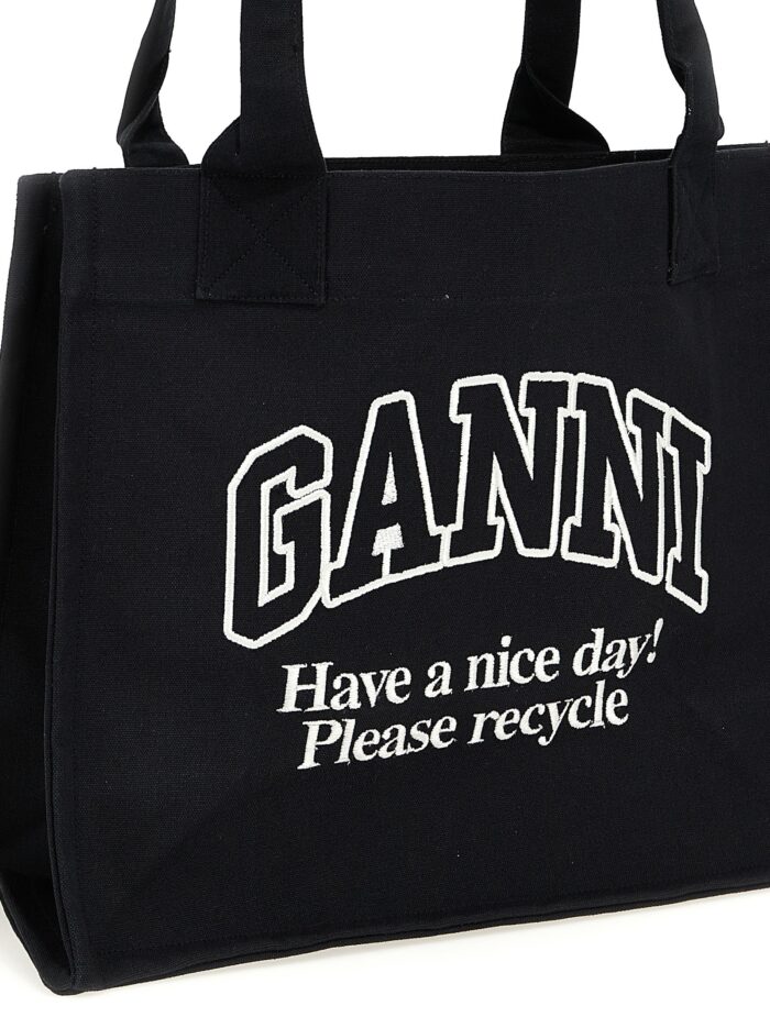GANNI 'Large Easy Shopper Contrasted Logo' Shopping Bag