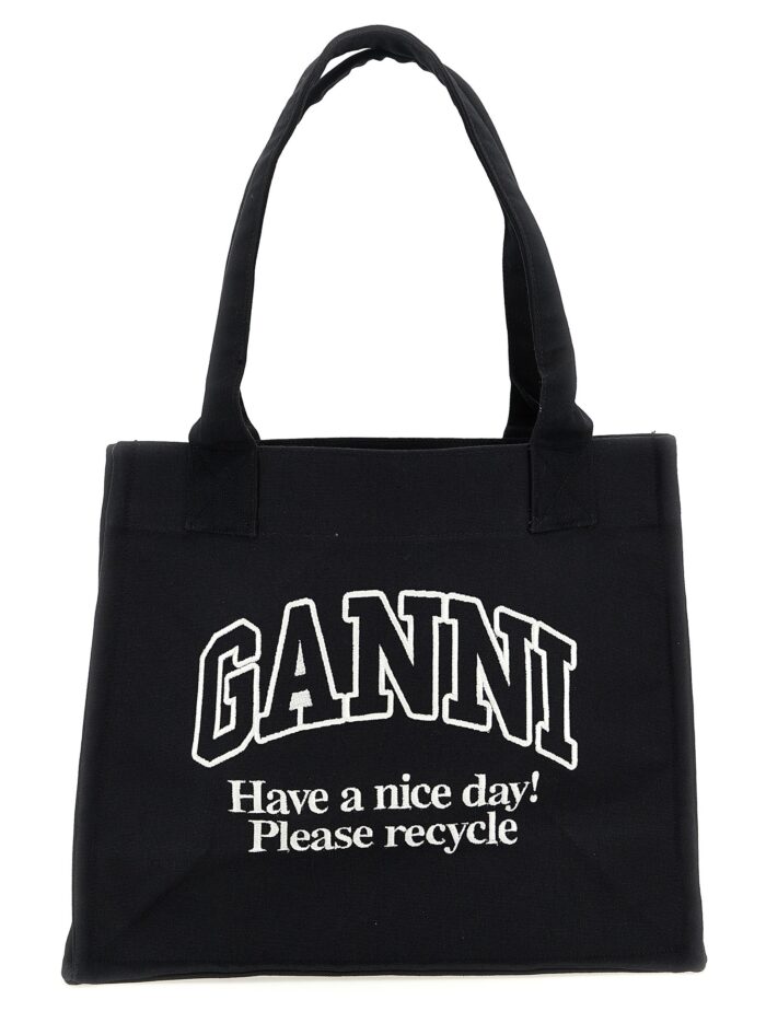 GANNI 'Large Easy Shopper Contrasted Logo' Shopping Bag