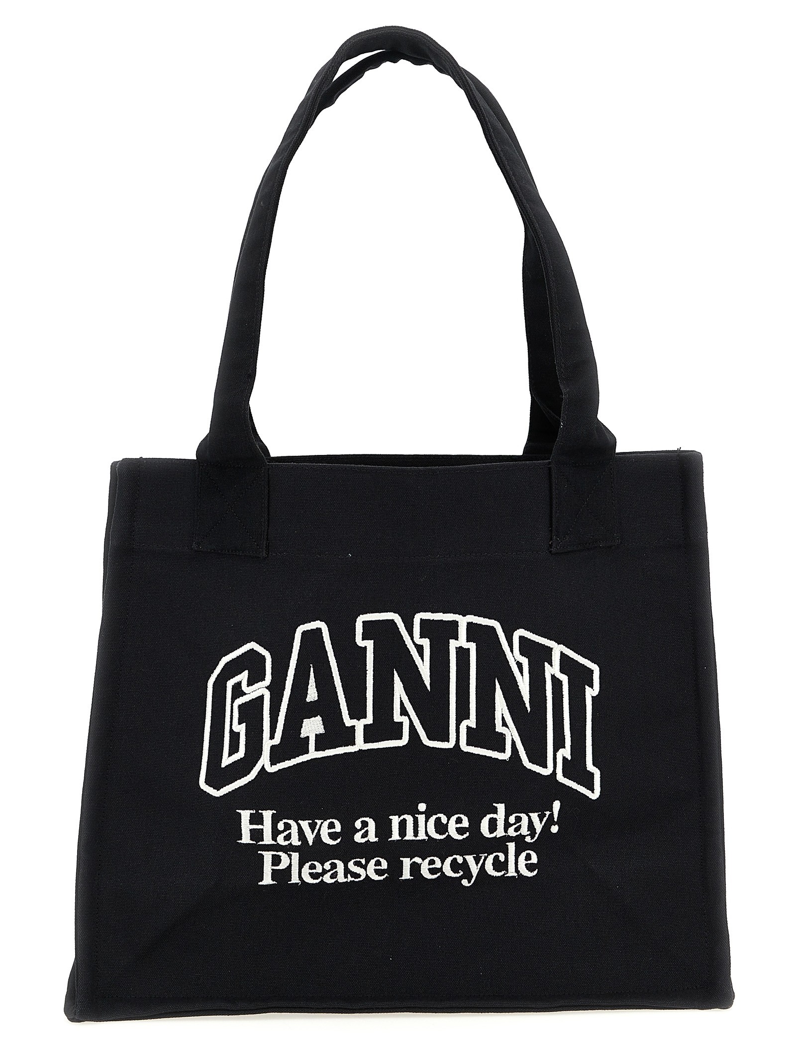 GANNI 'Large Easy Shopper Contrasted Logo' Shopping Bag