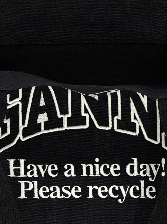 GANNI 'Large Easy Shopper Contrasted Logo' Shopping Bag