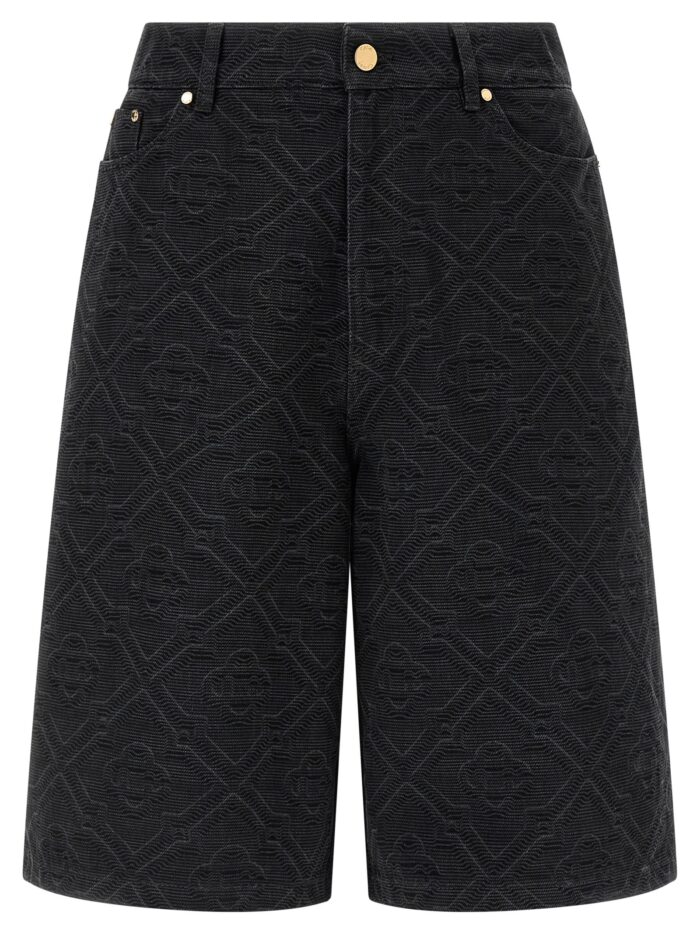 casablanca 'laser monogram denim' bermuda shorts CASABLANCA 'Laser Monogram Denim' Bermuda Shorts