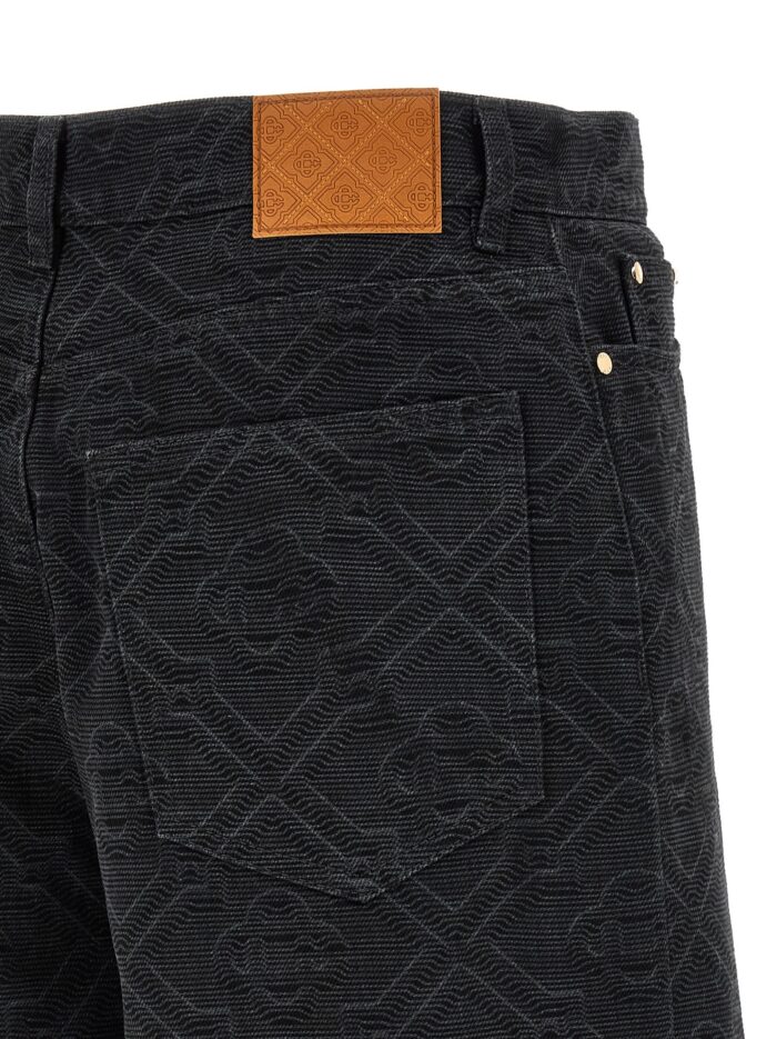 CASABLANCA 'Laser Monogram Denim' Bermuda Shorts