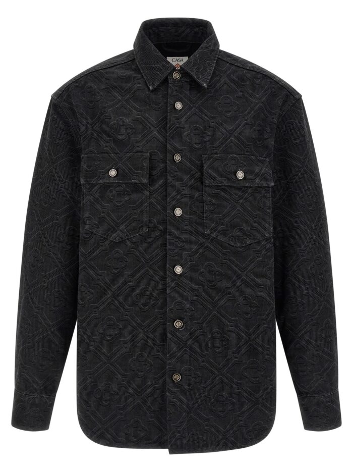 casablanca 'laser monogram denim' overshirt CASABLANCA 'Laser Monogram Denim' Overshirt