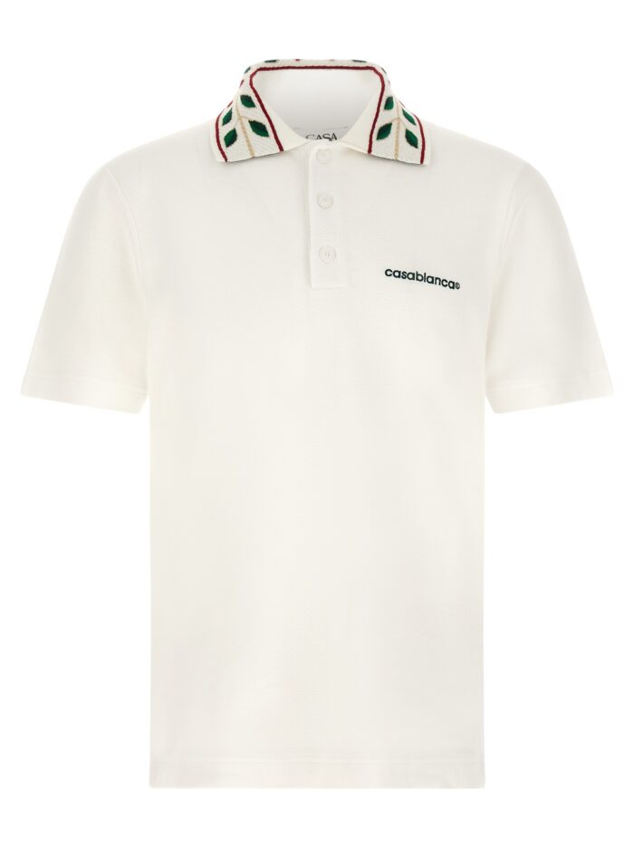 casablanca 'laurel' polo shirt CASABLANCA 'Laurel' Polo Shirt